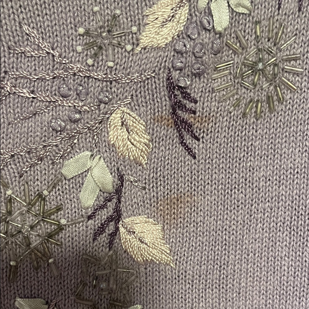 Stitches in Time Vintage Purple Floral Cardigan - Picture 4 of 4